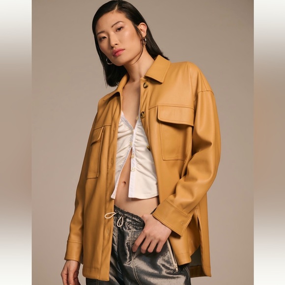 Anthropologie Jackets & Blazers - BNWT Anthropologie Maeve Faux Leather Shirt Jacket